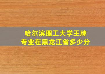 哈尔滨理工大学王牌专业在黑龙江省多少分