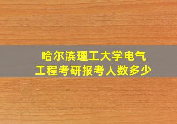 哈尔滨理工大学电气工程考研报考人数多少