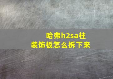 哈弗h2sa柱装饰板怎么拆下来