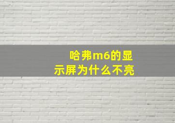 哈弗m6的显示屏为什么不亮