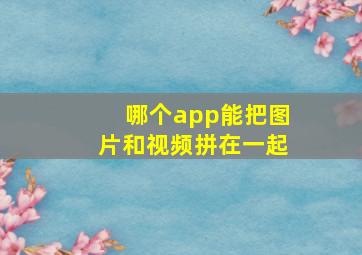 哪个app能把图片和视频拼在一起