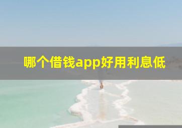 哪个借钱app好用利息低