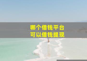 哪个借钱平台可以借钱提现