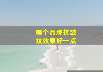 哪个品牌抗皱纹效果好一点