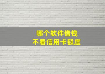 哪个软件借钱不看信用卡额度