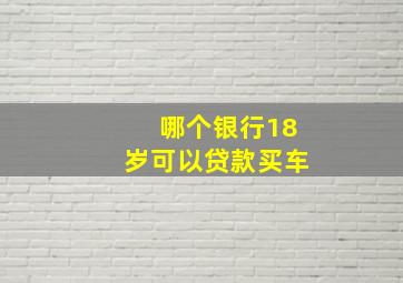 哪个银行18岁可以贷款买车