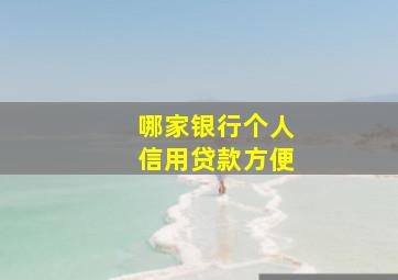 哪家银行个人信用贷款方便