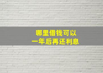 哪里借钱可以一年后再还利息