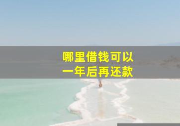 哪里借钱可以一年后再还款