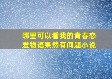 哪里可以看我的青春恋爱物语果然有问题小说