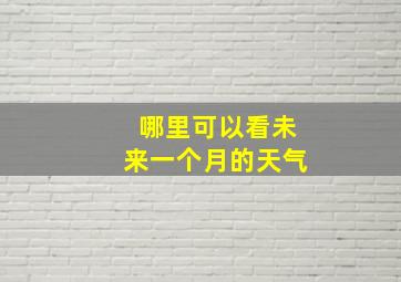 哪里可以看未来一个月的天气