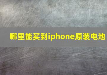 哪里能买到iphone原装电池