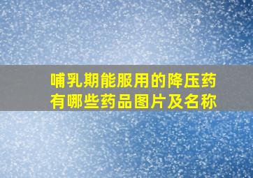 哺乳期能服用的降压药有哪些药品图片及名称