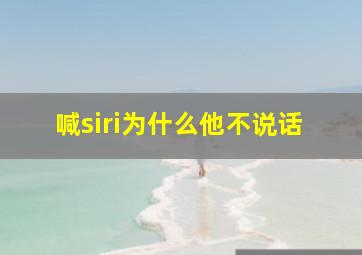 喊siri为什么他不说话