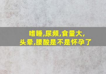 嗜睡,尿频,食量大,头晕,腰酸是不是怀孕了