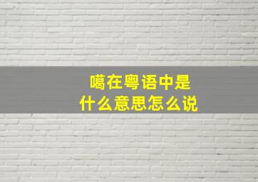 噶在粤语中是什么意思怎么说