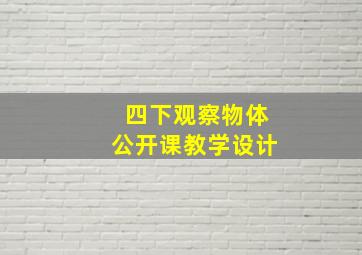 四下观察物体公开课教学设计