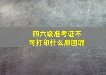 四六级准考证不可打印什么原因呢