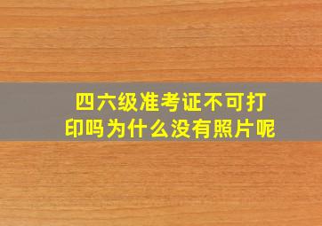 四六级准考证不可打印吗为什么没有照片呢