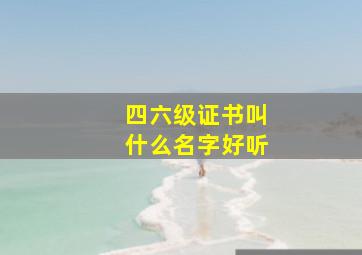 四六级证书叫什么名字好听