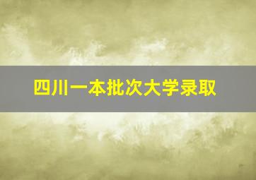 四川一本批次大学录取