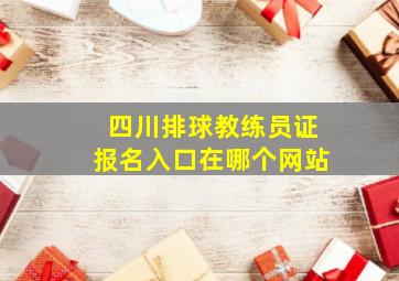 四川排球教练员证报名入口在哪个网站