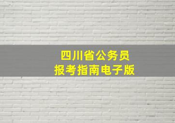 四川省公务员报考指南电子版