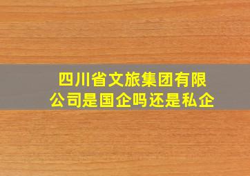 四川省文旅集团有限公司是国企吗还是私企