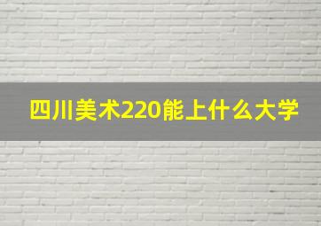 四川美术220能上什么大学