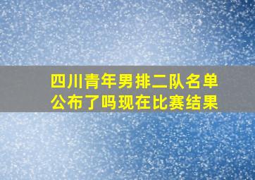 四川青年男排二队名单公布了吗现在比赛结果