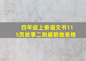 四年级上册语文书115页故事二则扁鹊做表格