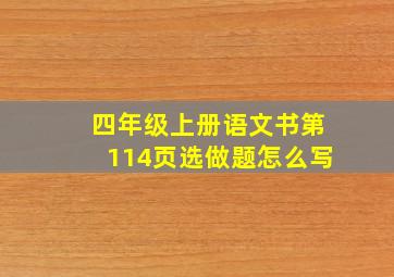 四年级上册语文书第114页选做题怎么写