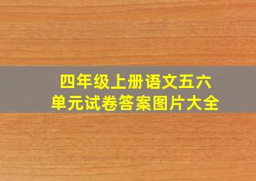 四年级上册语文五六单元试卷答案图片大全