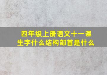 四年级上册语文十一课生字什么结构部首是什么