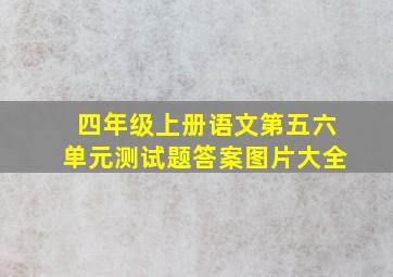 四年级上册语文第五六单元测试题答案图片大全