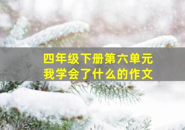 四年级下册第六单元我学会了什么的作文