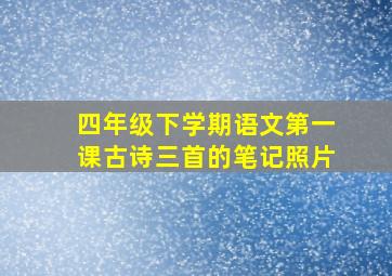 四年级下学期语文第一课古诗三首的笔记照片