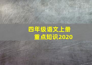 四年级语文上册重点知识2020