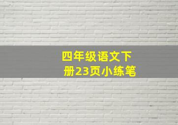 四年级语文下册23页小练笔