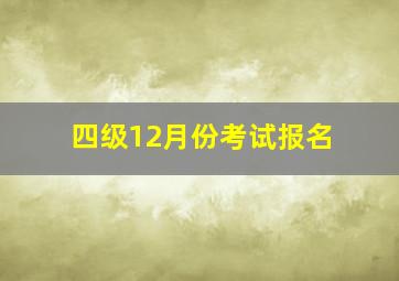 四级12月份考试报名