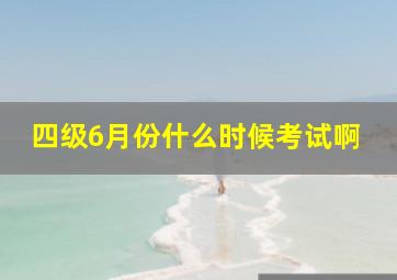 四级6月份什么时候考试啊