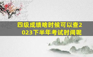 四级成绩啥时候可以查2023下半年考试时间呢