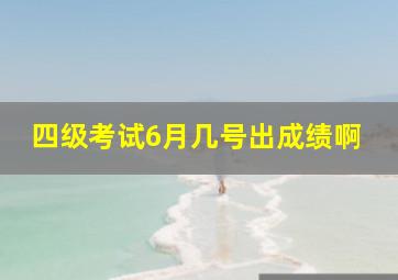 四级考试6月几号出成绩啊