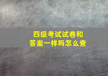 四级考试试卷和答案一样吗怎么查