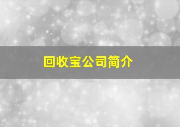 回收宝公司简介