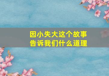 因小失大这个故事告诉我们什么道理