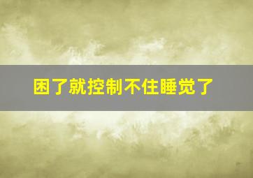 困了就控制不住睡觉了