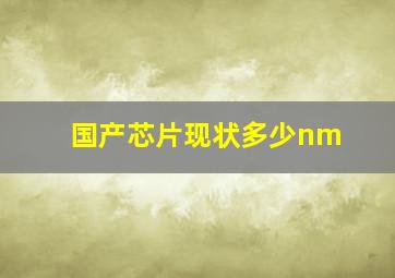 国产芯片现状多少nm