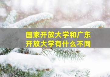 国家开放大学和广东开放大学有什么不同