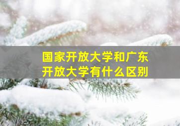 国家开放大学和广东开放大学有什么区别